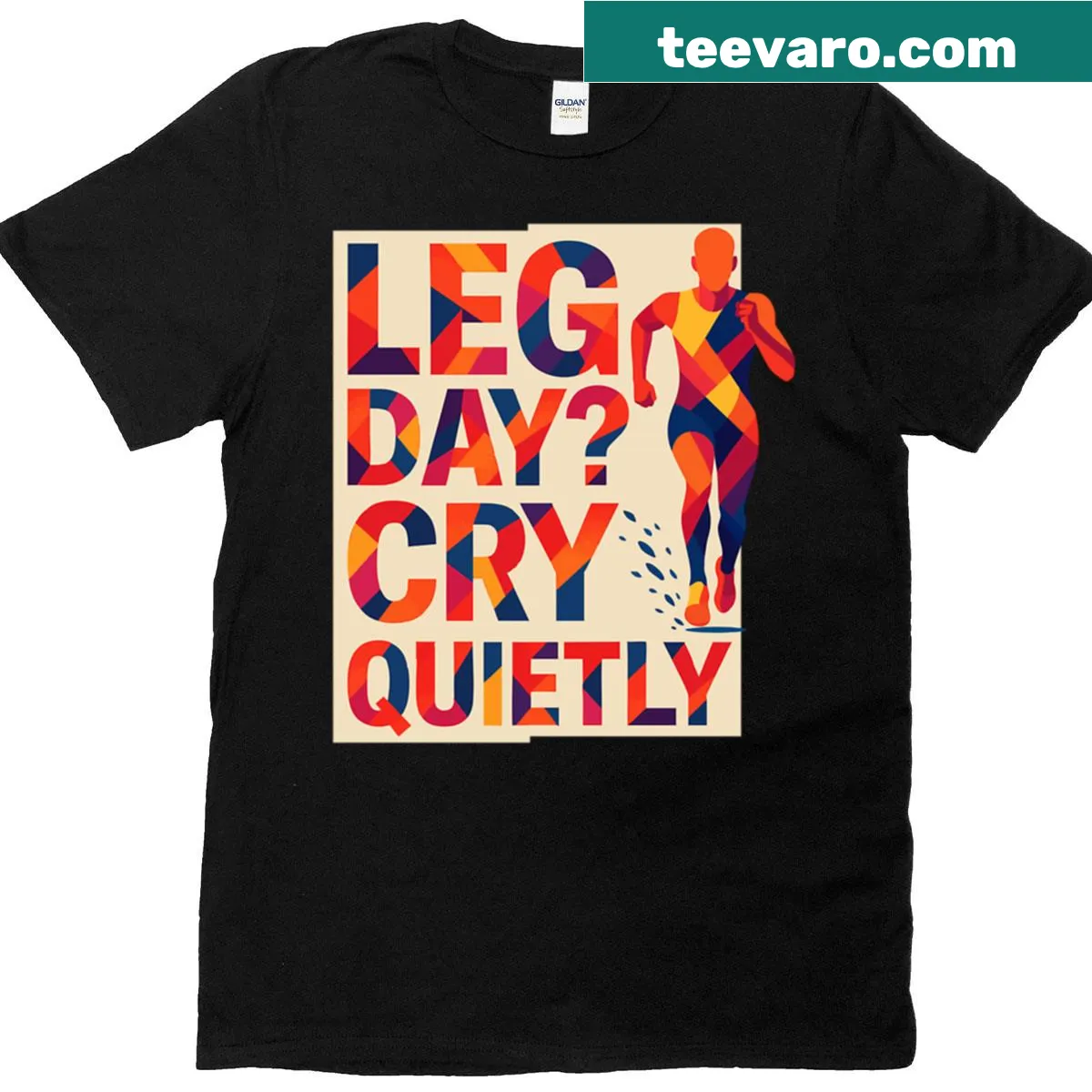 Oversized motivational t-shirt for runners with inspiring quote — on a men's t-shirt