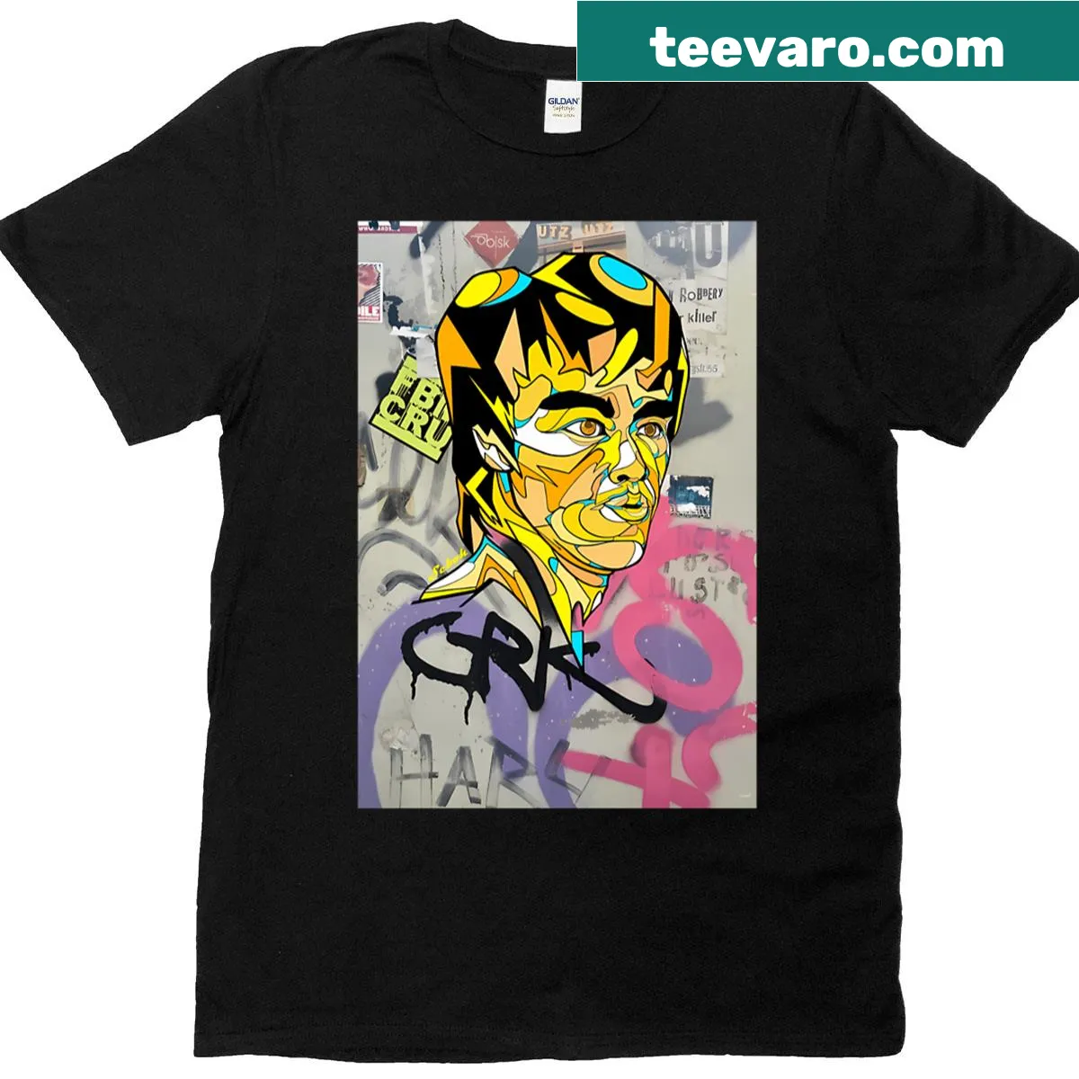 Vintage T-shirt featuring Kung Fu legend Dragonlee design — on a men's t-shirt