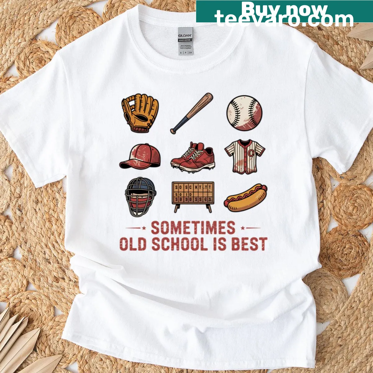 Vintage baseball graphic on a T-shirt — on a men's t-shirt