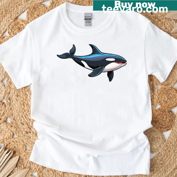 Realistic graphic of orca on T-shirt