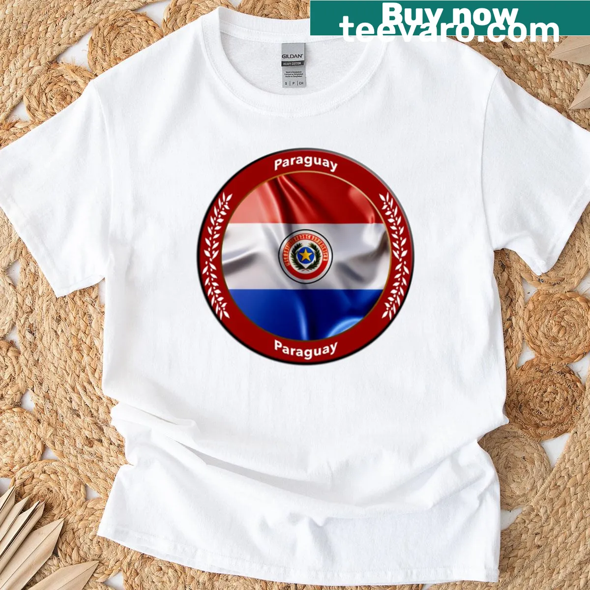 T-shirt highlighting the culture of Paraguay with a simple design — on a men's t-shirt