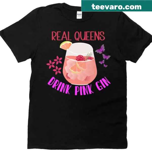 Playful illustration of a Pink Gin on a trendy t-shirt