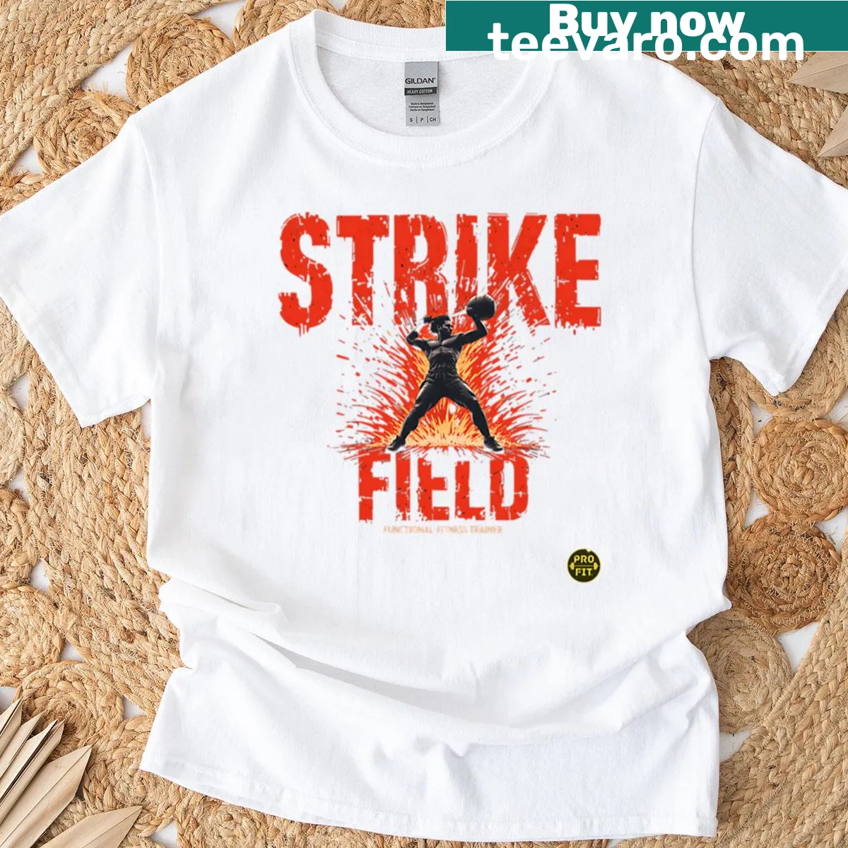 Inspirational T-shirt featuring the phrase 'Power Hits Ground' for gym-goers. — on a men's t-shirt