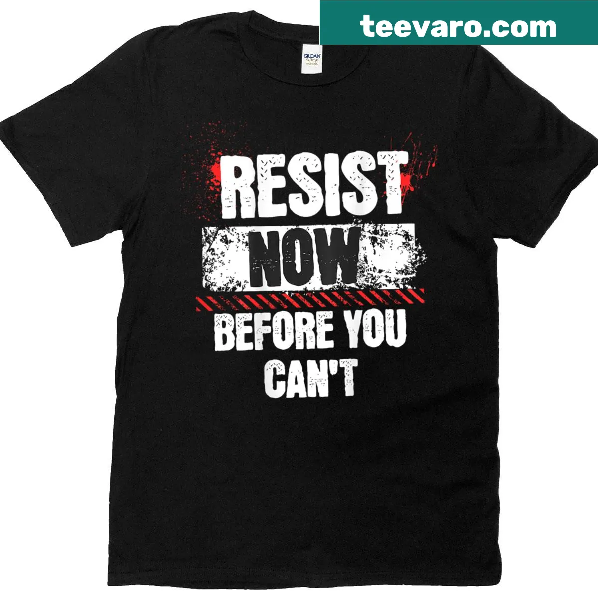 Bold anti-Trump typography t-shirt with a call to action — on a men's t-shirt