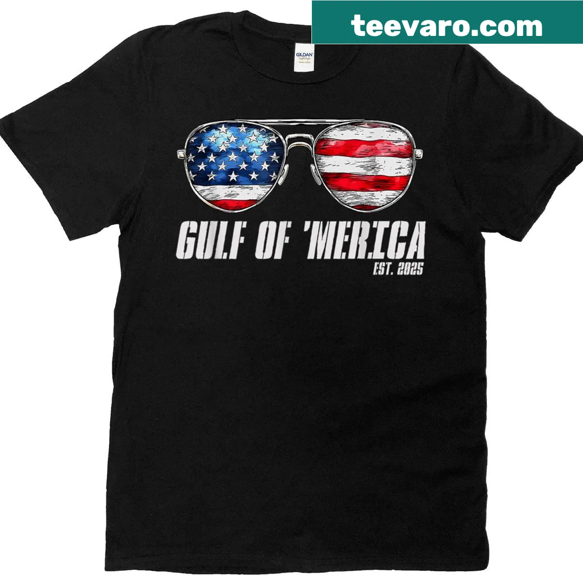 Vintage-style T-shirt featuring American flag and 'Merica' text — on a men's t-shirt