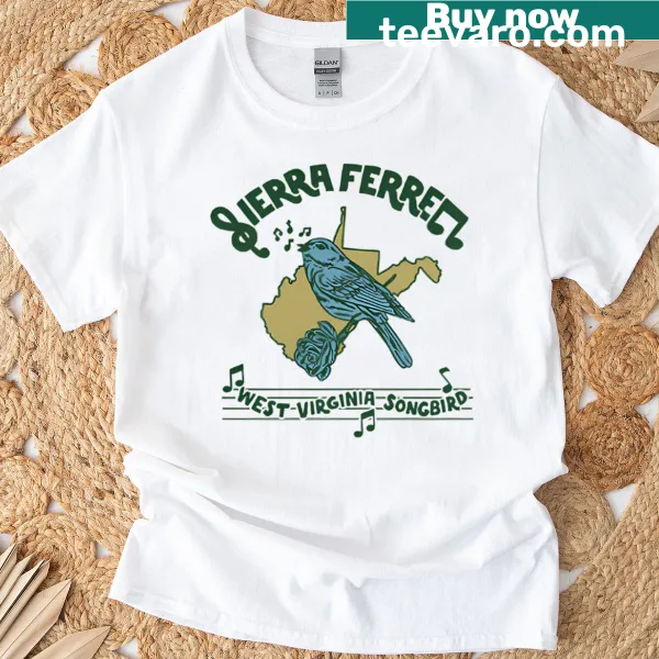 Illustrative Sierra Ferrell merch t-shirt celebrating her music