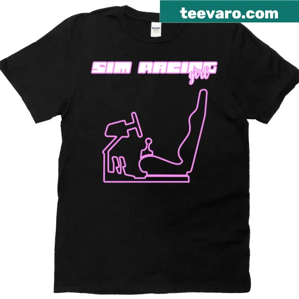 Neon racing rig illustration with 'Rig Queen' text on a t-shirt.