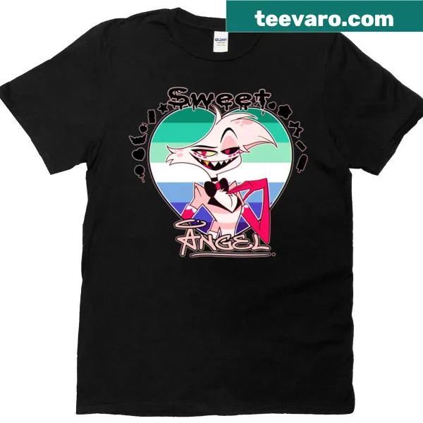 Oversized T-shirt with Sweet Angel text in a pride design