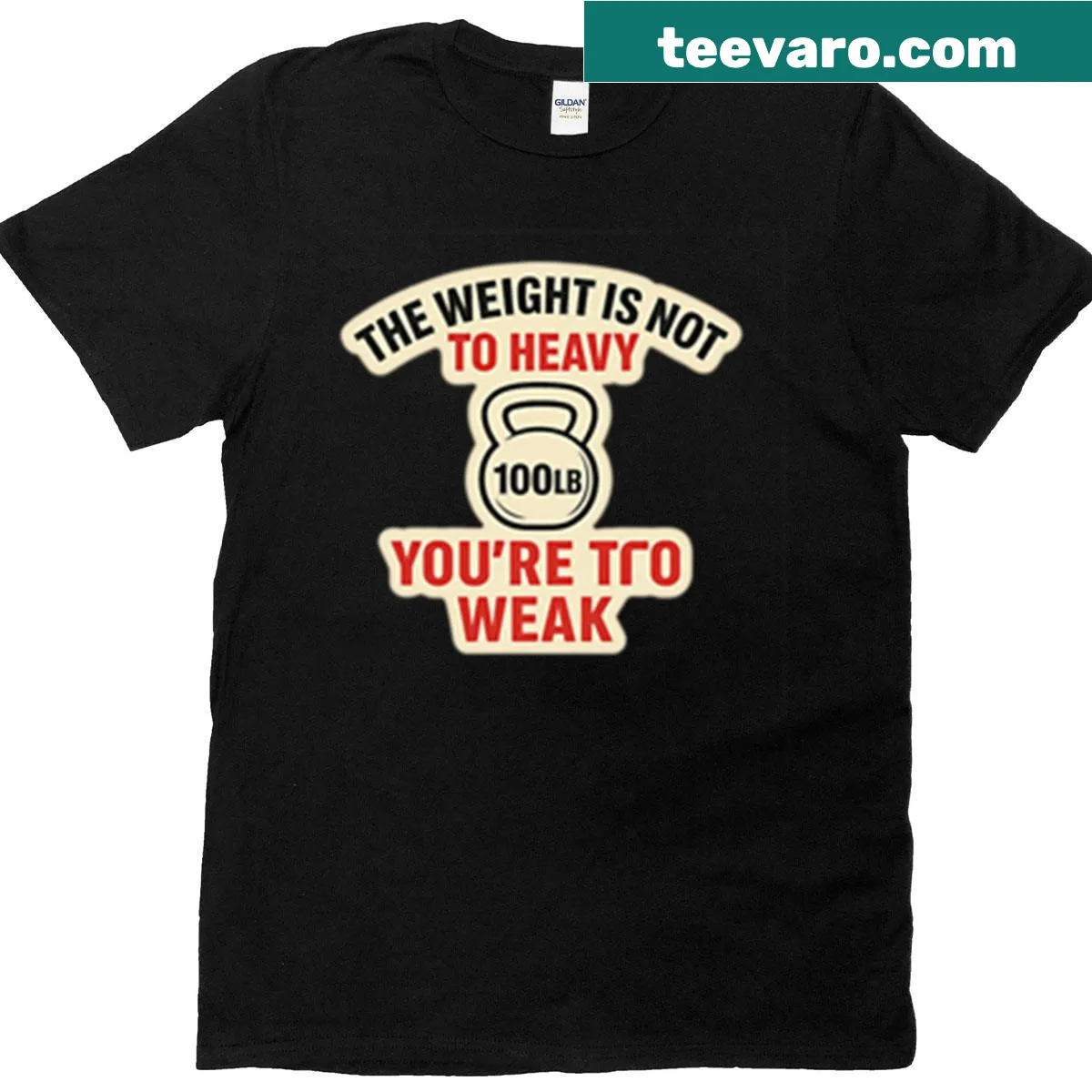 Bold typography t-shirt with an empowering fitness message — on a men's t-shirt
