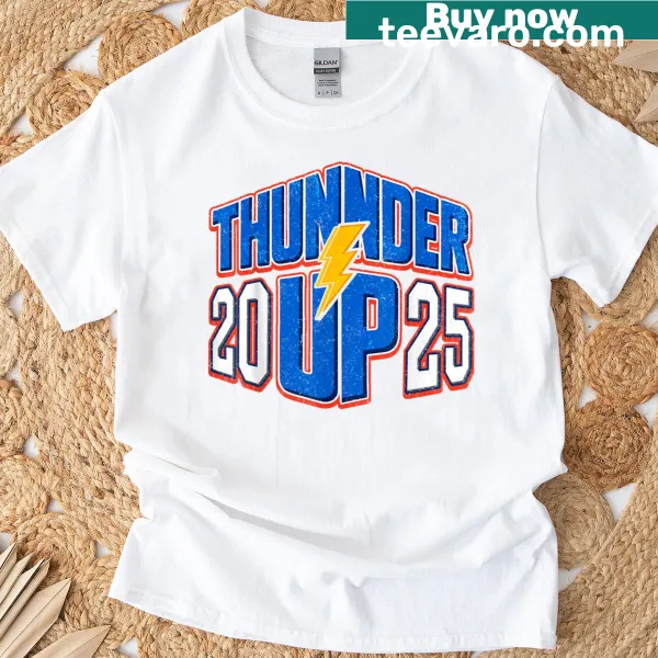 Vintage Thunder Up 2025 T-shirt with bold sports graphic.