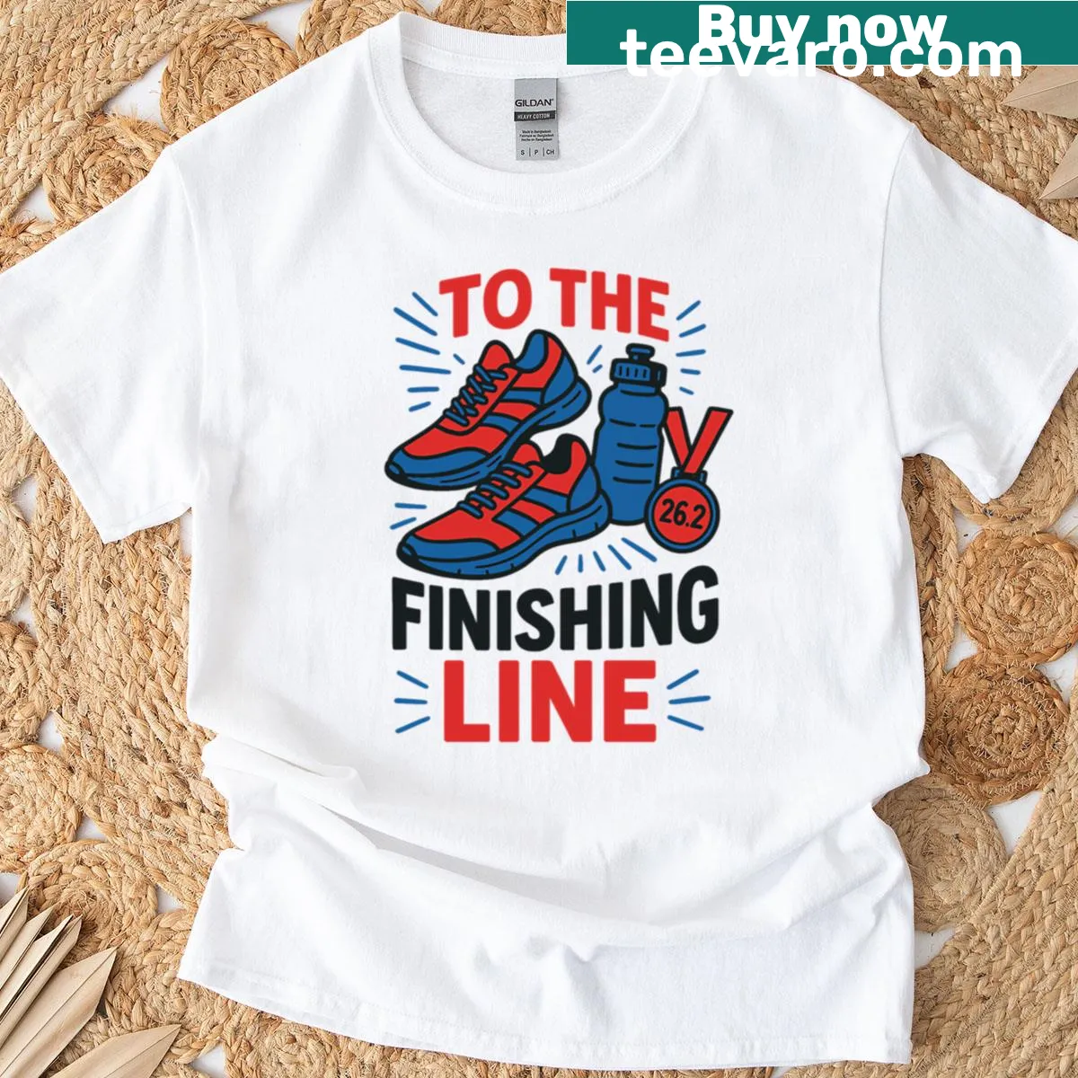 Inspirational T-shirt for marathon runners featuring motivational text. — on a men's t-shirt