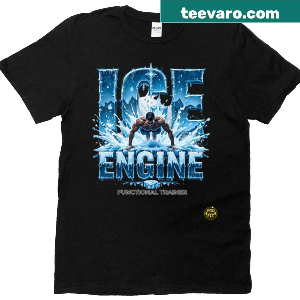 Functional trainer T-shirt featuring hard-hitting fitness-themed graphics — on a men's t-shirt