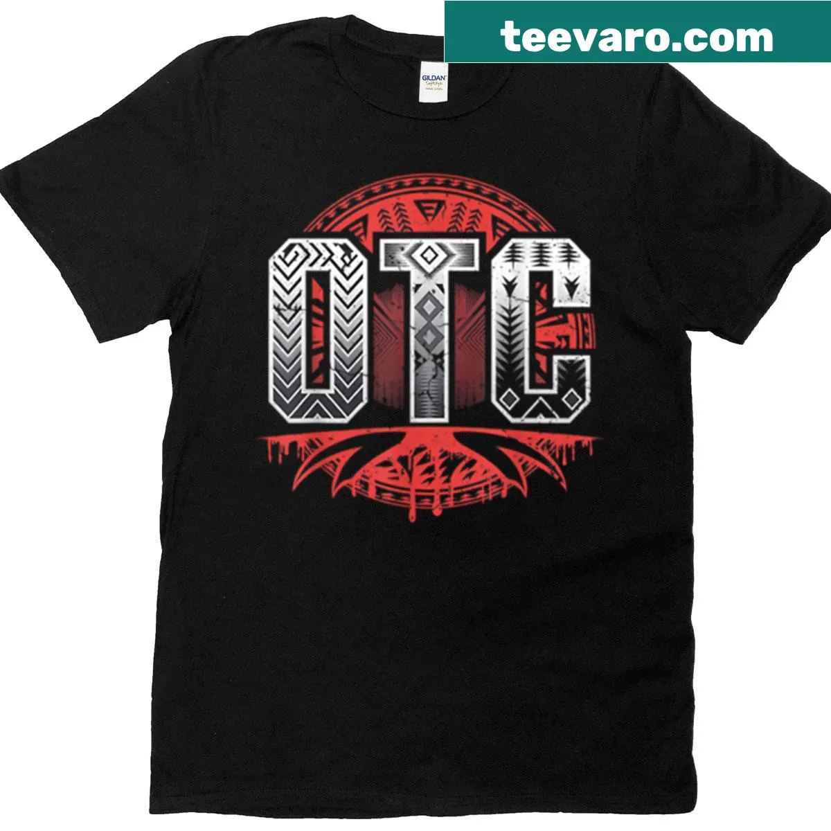 Tribal-inspired T-shirt with bold design — on a men's t-shirt