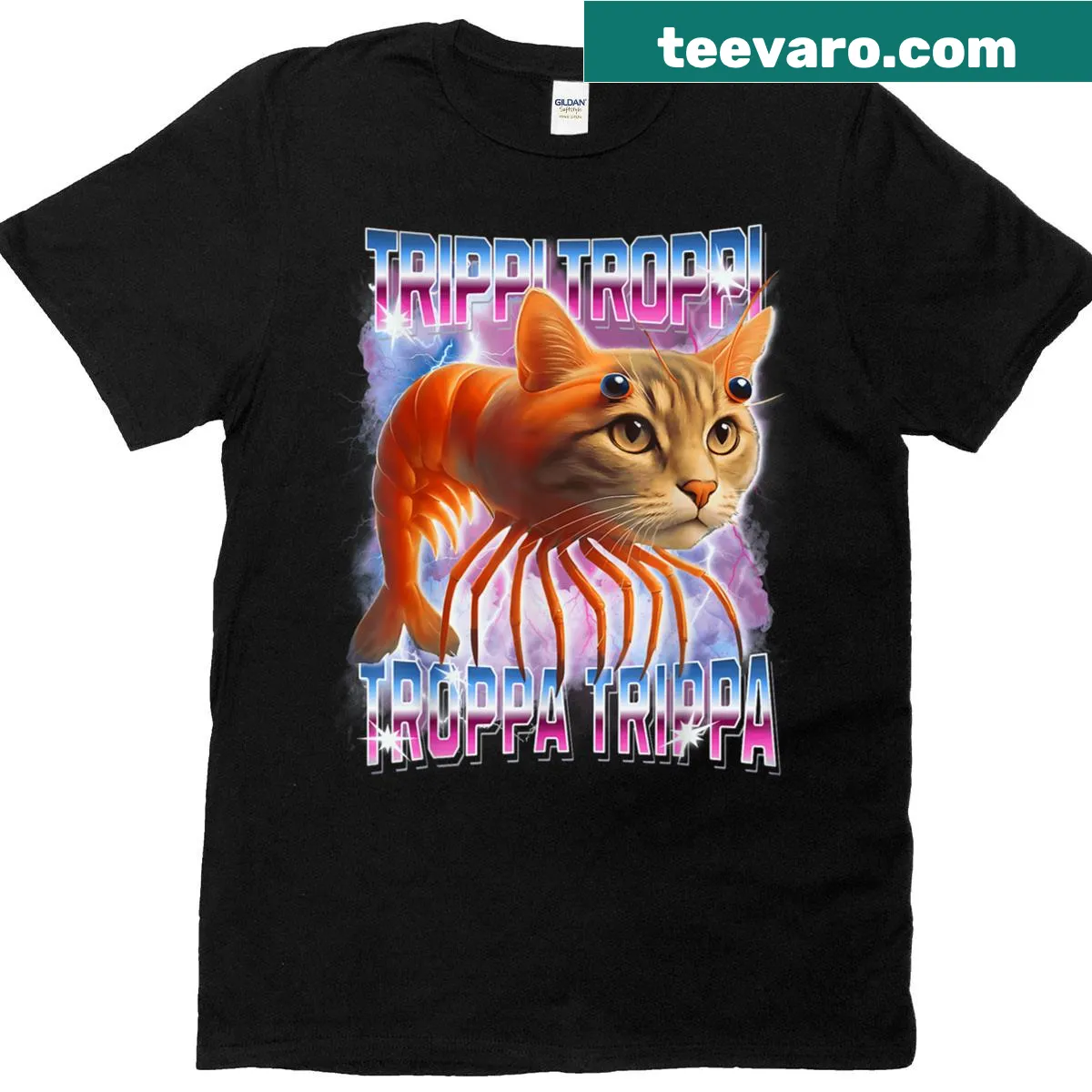 Funny Gen Z T-shirt with whimsical typography about Italian brainrot — on a men's t-shirt