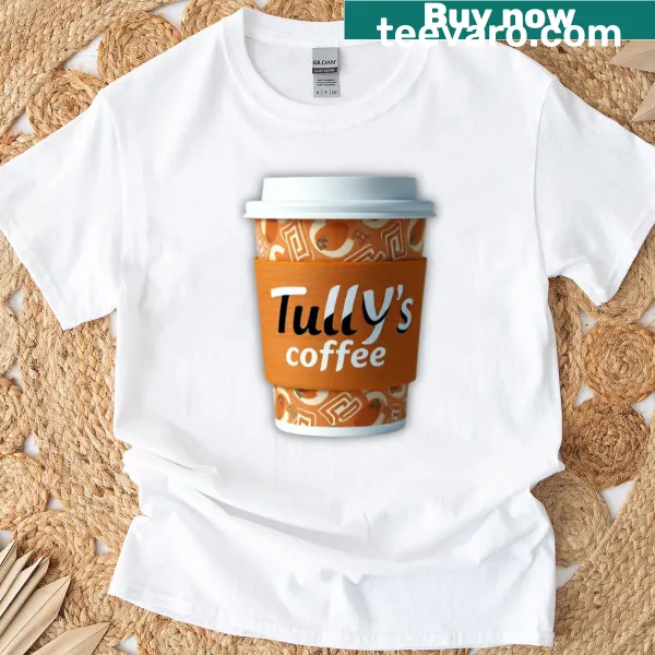 Realistic coffee cup graphic on t-shirt