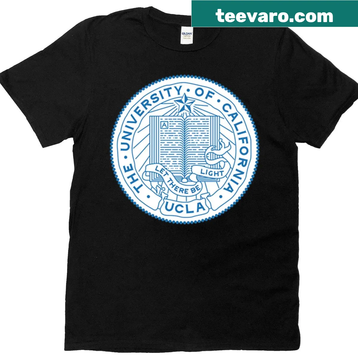 University of California T-shirt with classic typography — on a men's t-shirt