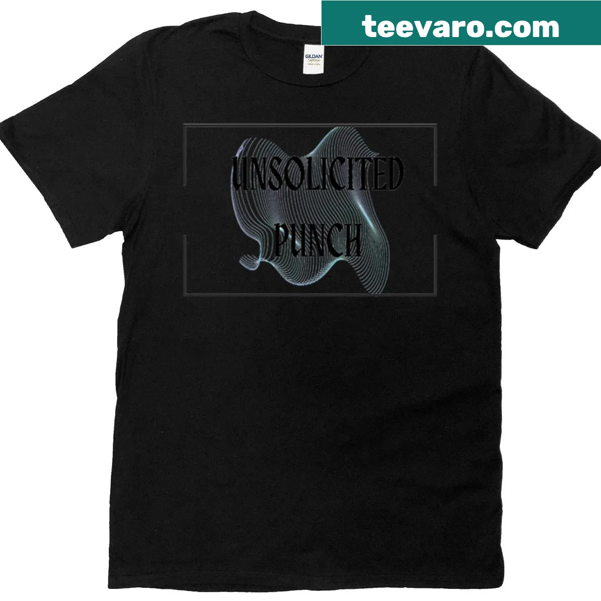 Typography of 'Unsolicited Punch' on a humorous t-shirt — on a men's t-shirt