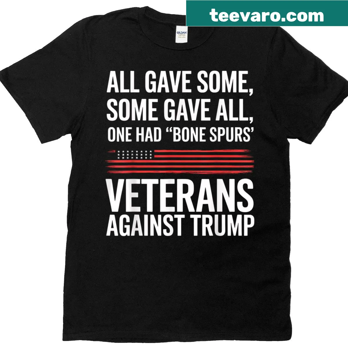 Anti-Trump political protest T-shirt for veterans and allies — on a men's t-shirt