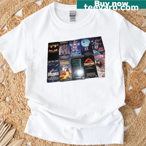 Retro Vhs Classics T-shirt celebrating iconic vintage films
