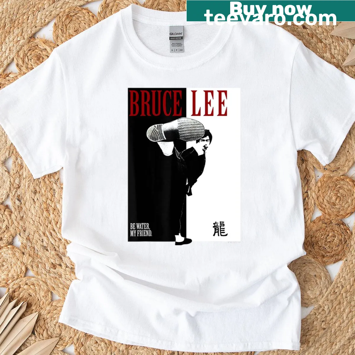 Vintage logo T-shirt celebrating dragon movies and actors — on a men's t-shirt