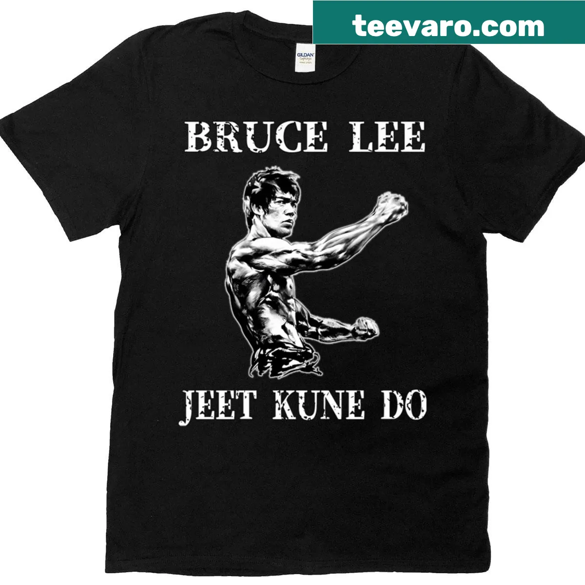 T-shirt featuring a kung fu movie illustration honoring Dragonlee — on a men's t-shirt