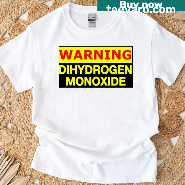 Vintage T-shirt with humorous warning about dihydrogen monoxide (water)