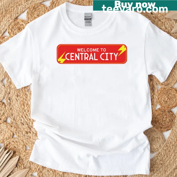 T-shirt with 'Welcome To Central City' graphic in inviting font