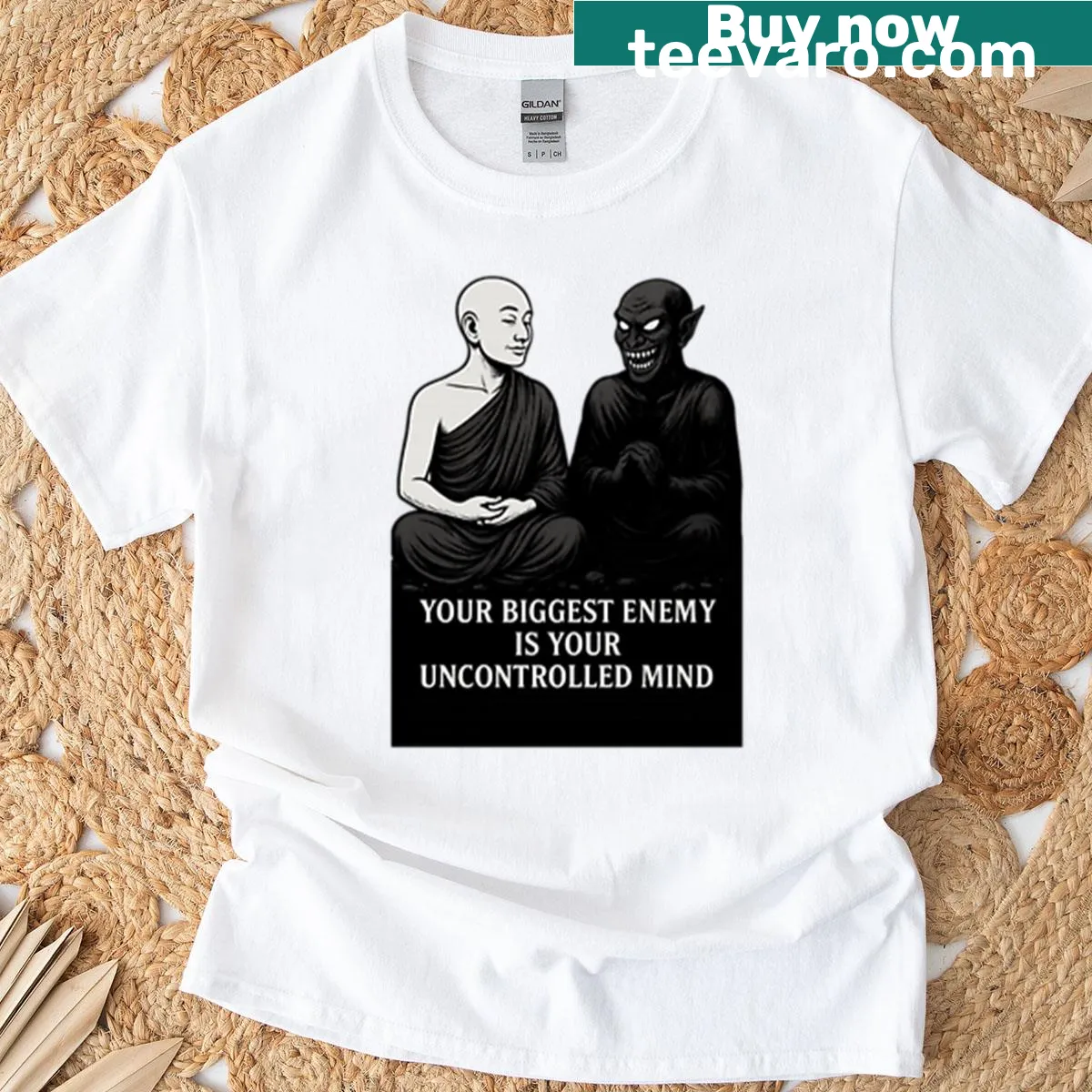Inspirational quote t-shirt about controlling the mind — on a men's t-shirt