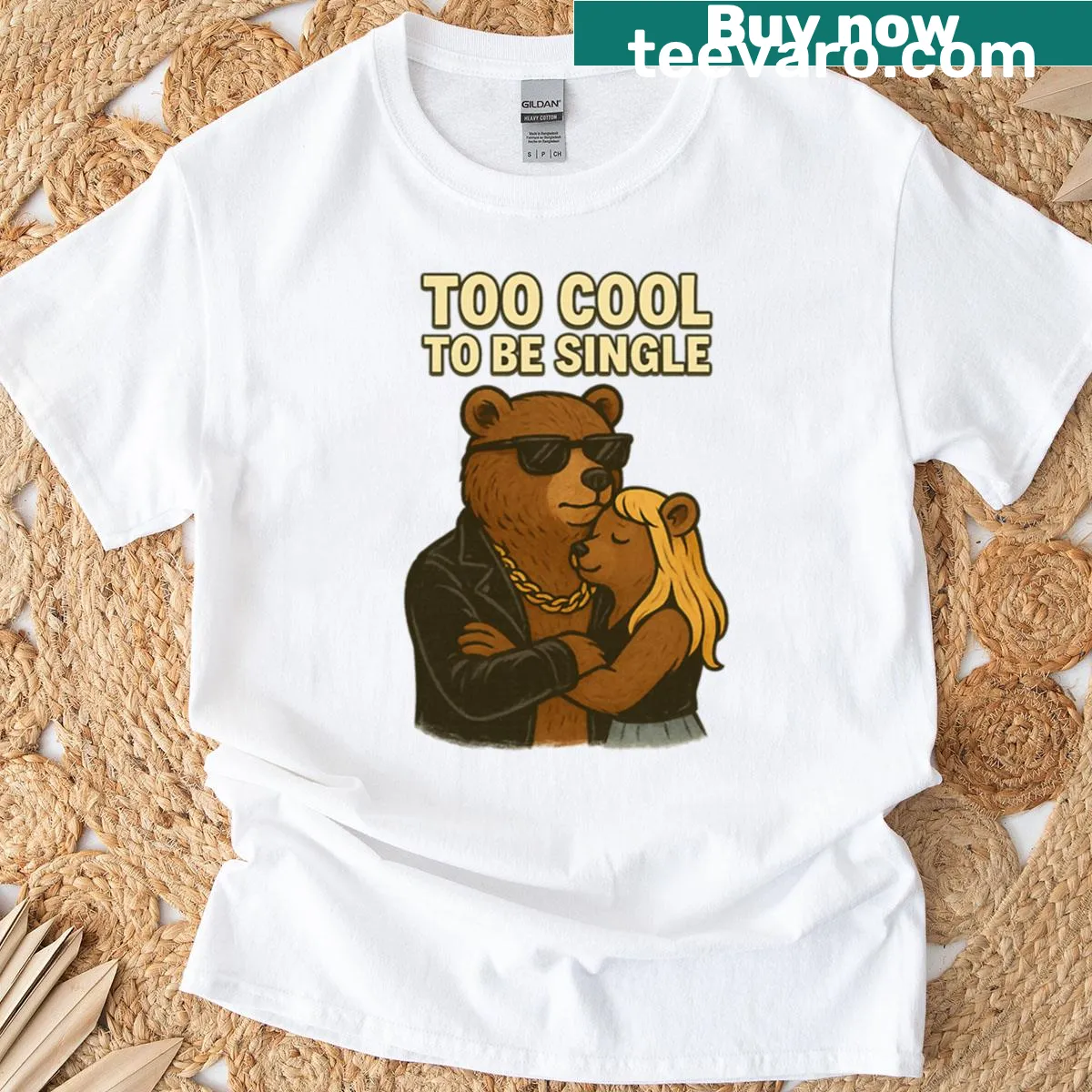 Text graphic saying '2 Cool 2 B Single' on T-shirt — on a men's t-shirt