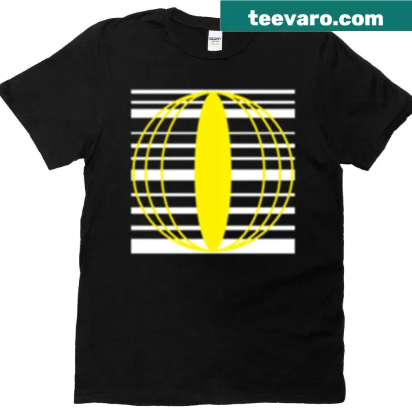 T-shirt with abstract globe and stripe design