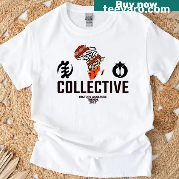 T-shirt with a collective graphic illustrating African culture.