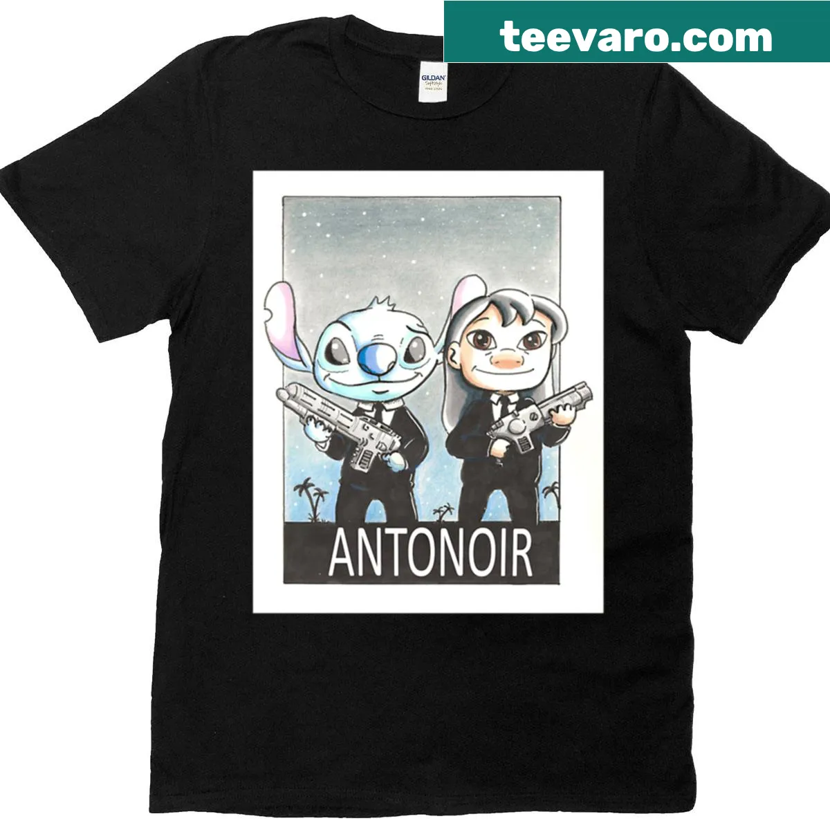 Premium T-shirt with minimalist 'Antonoir' text design — on a men's t-shirt