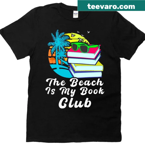 Retro design T-shirt celebrating summer reading and beach book clubs