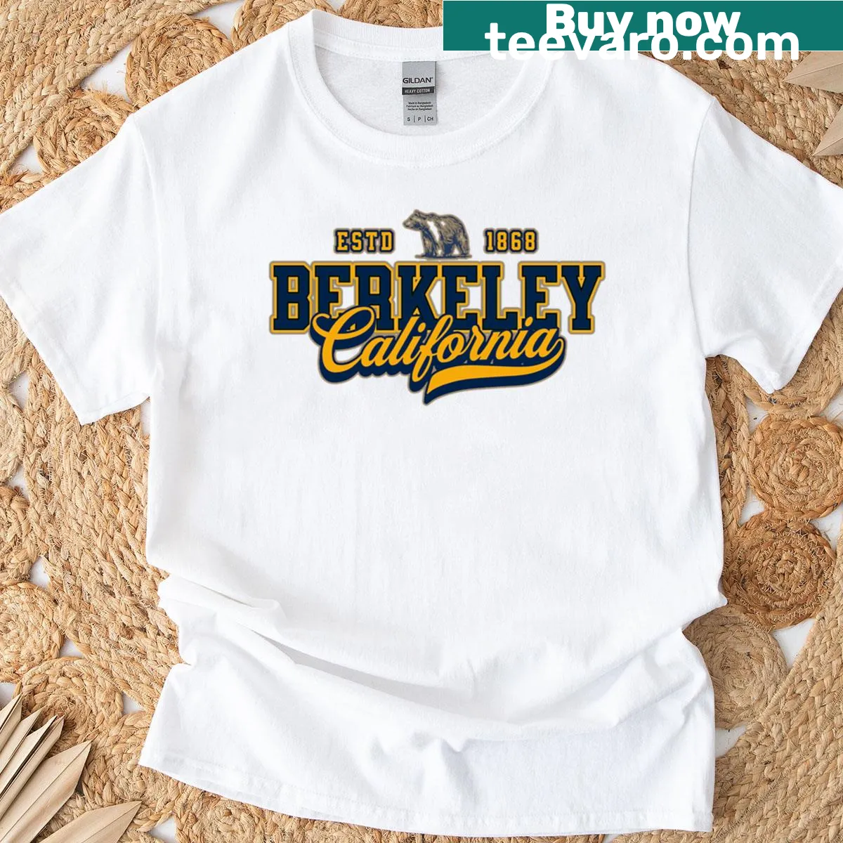 T-shirt featuring Berkeley California lettering and graphic. — on a men's t-shirt