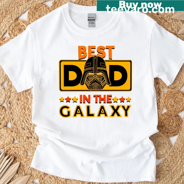 Playful T-shirt declaring 'Best Dad In The Galaxy'