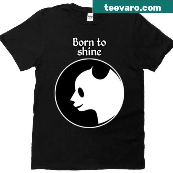 Panda illustration with Born To Shine text on a T-shirt
