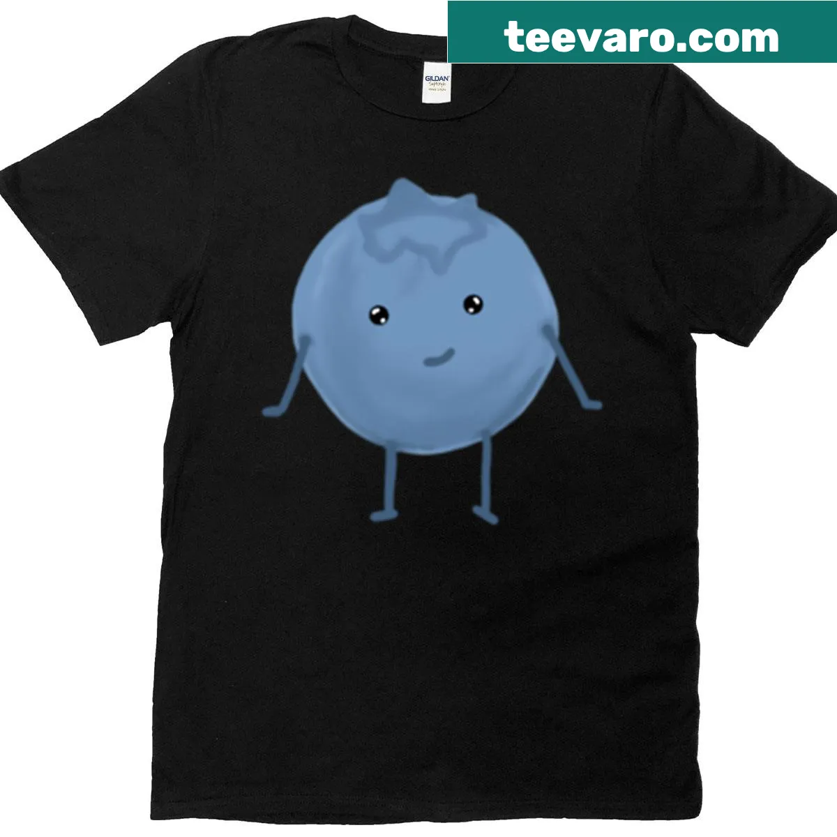 Cute cartoon design of blueberries on a T-shirt — on a men's t-shirt