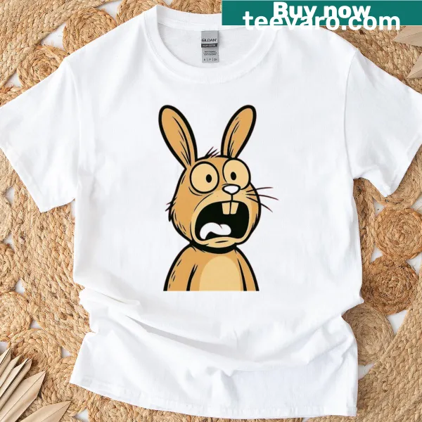 T-shirt featuring a whimsical rabbit design for families