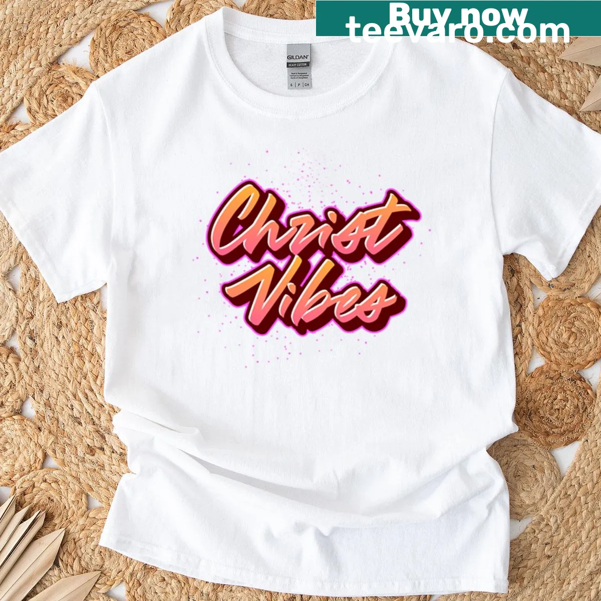 Inspirational text design about Christ on a T-shirt — on a men's t-shirt