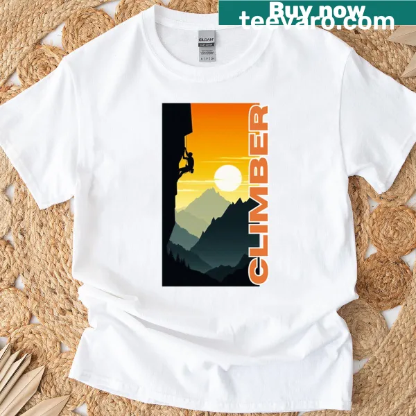 Illustration of a climber on a T-shirt