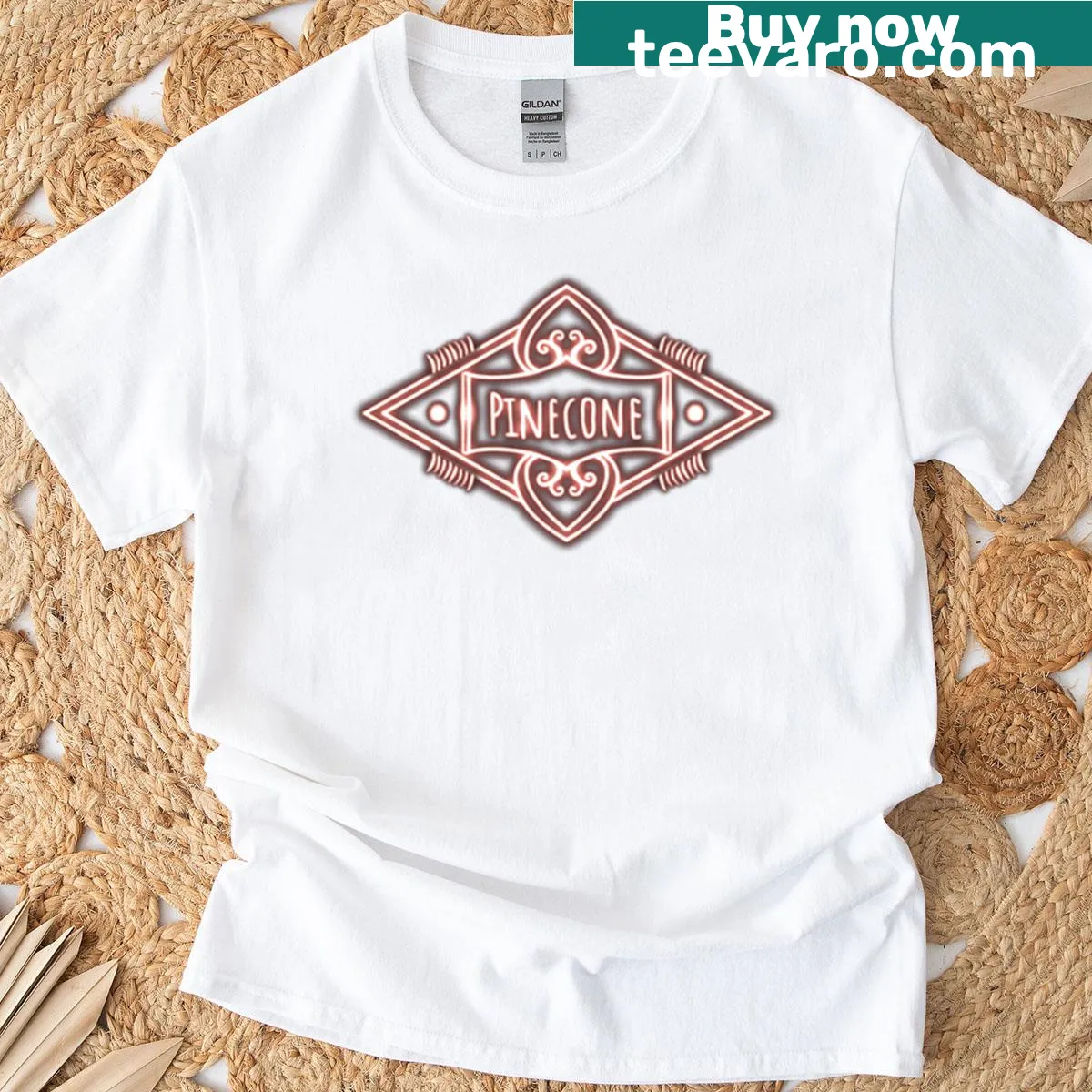 Pinecone mandala design on T-shirt celebrating nature — on a men's t-shirt