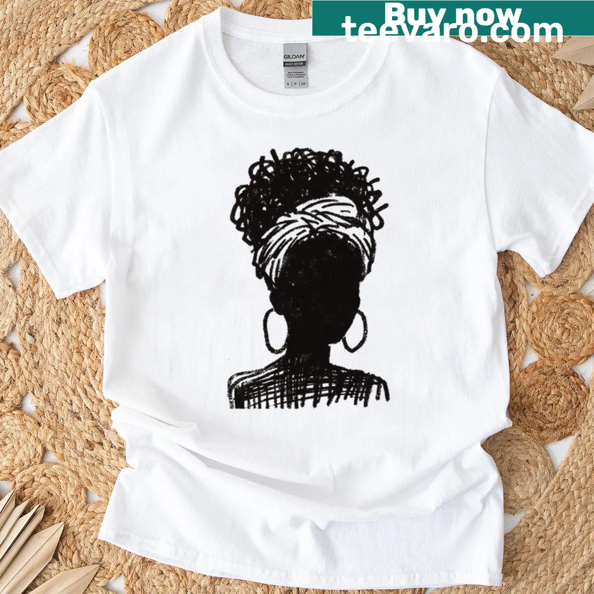 Curly Head silhouette t-shirt with minimalistic design — on a men's t-shirt