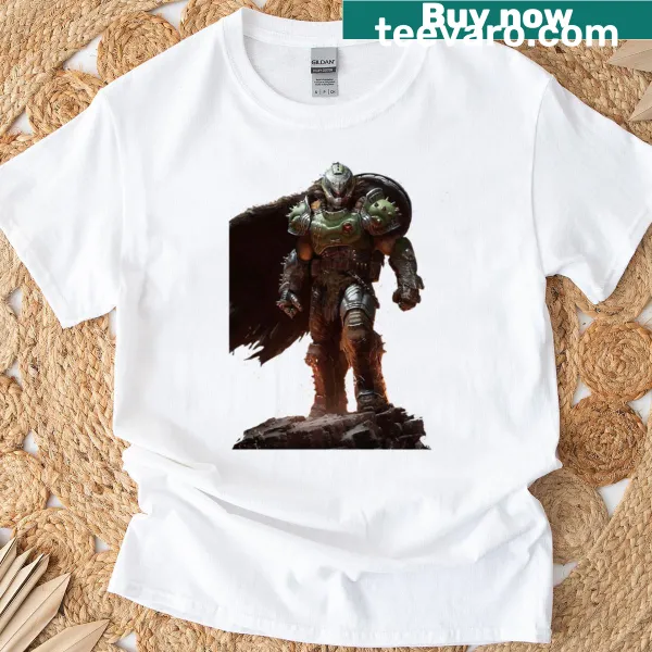 Medieval-themed T-shirt featuring a slayer knight in action