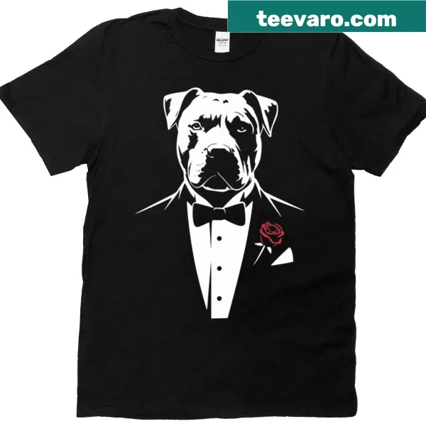 Oversized t-shirt with pitbull silhouette and 'Dogfather' text