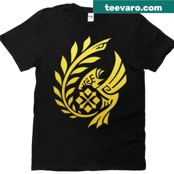 T-shirt featuring artwork inspired by Dragonstorm Clash and monster hunting