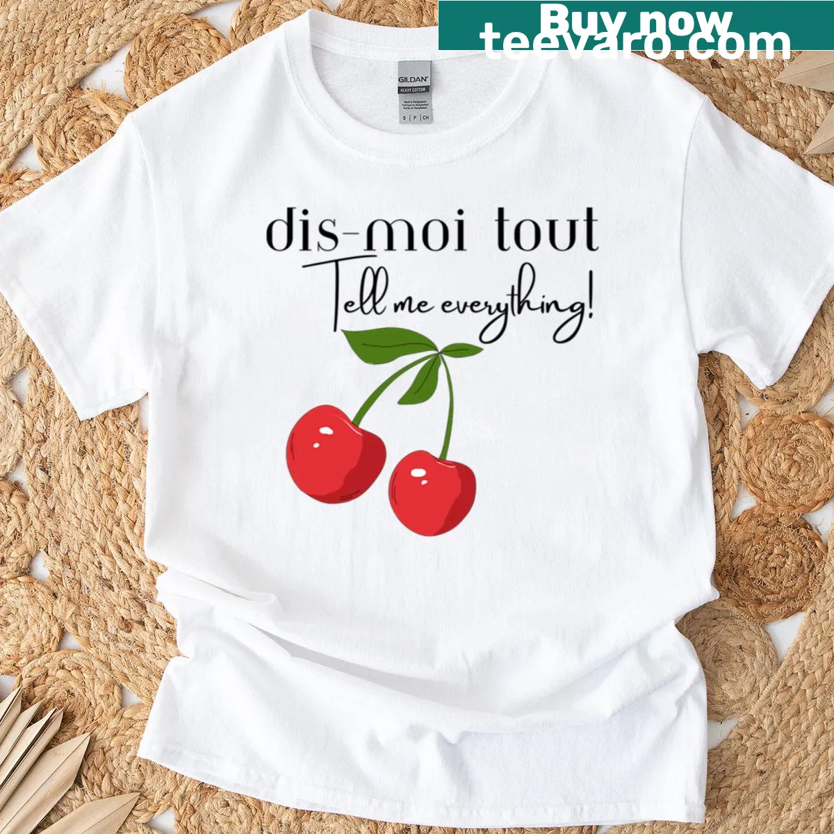 T-shirt featuring humorous French sayings in stylish typography — on a men's t-shirt