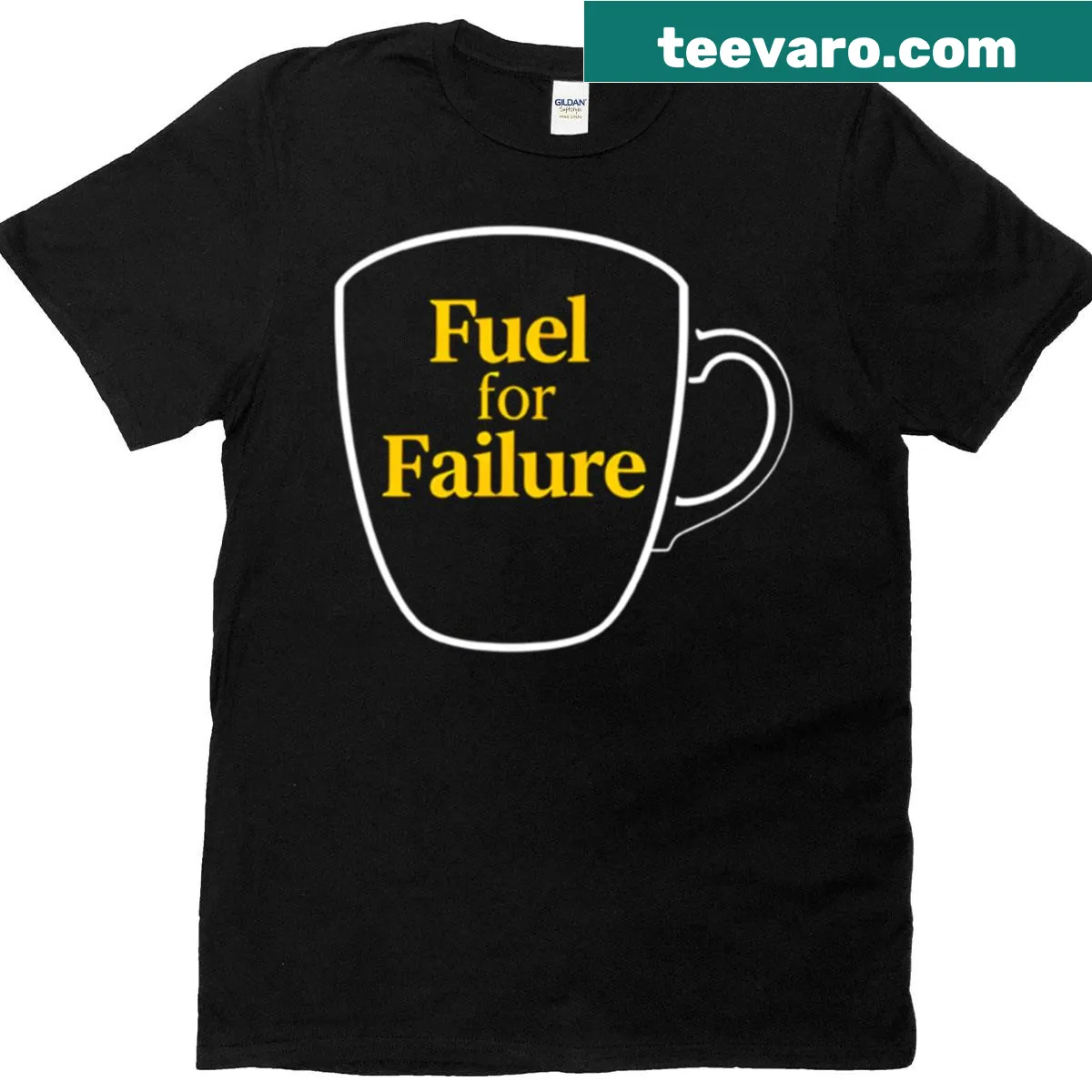 Minimalist coffee cup design t-shirt for coffee lovers — on a men's t-shirt