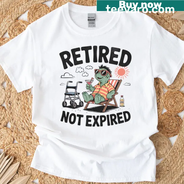 Sarcastic turtle design with funny retirement text on a t-shirt