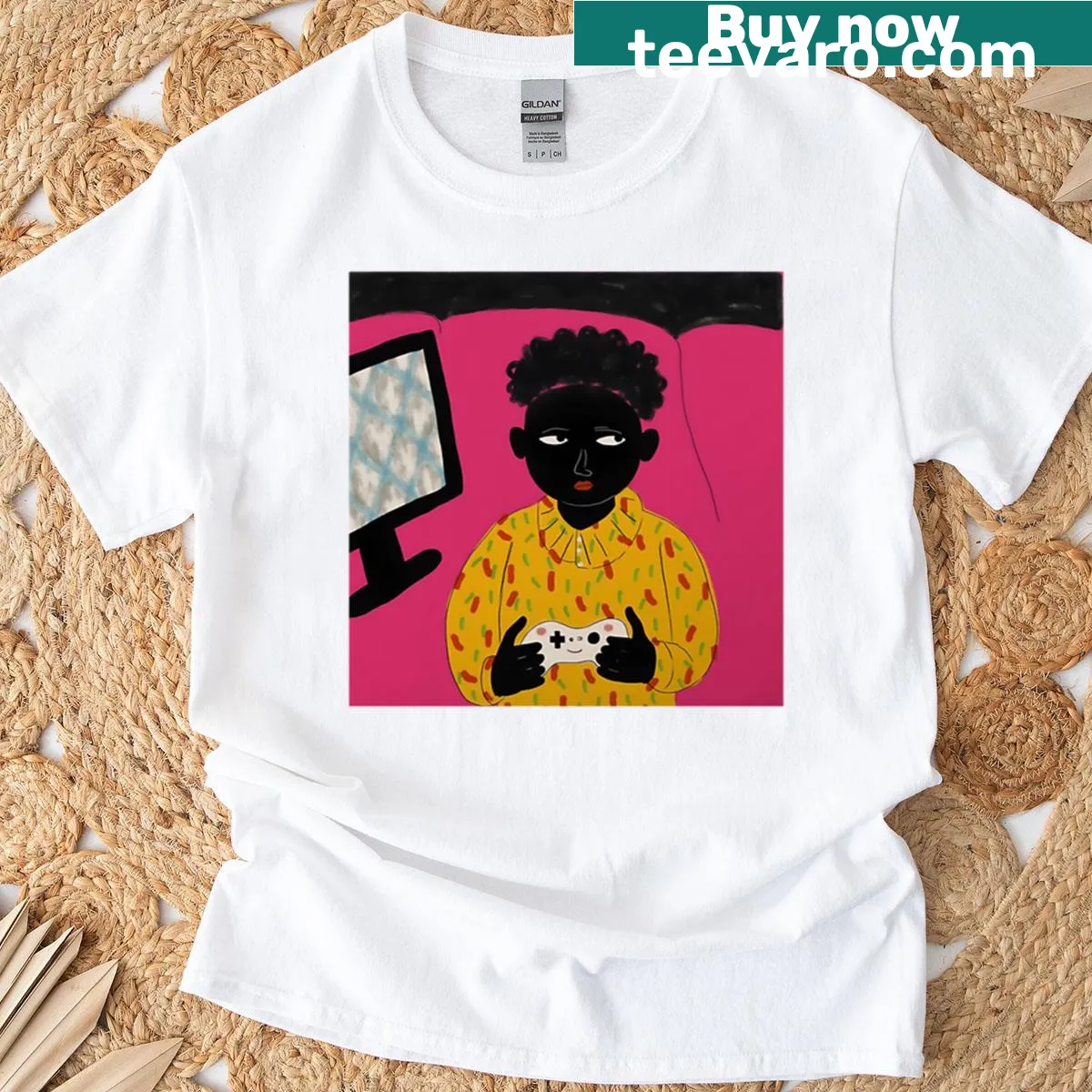 Playful gaming-themed t-shirt for boys. — on a men's t-shirt