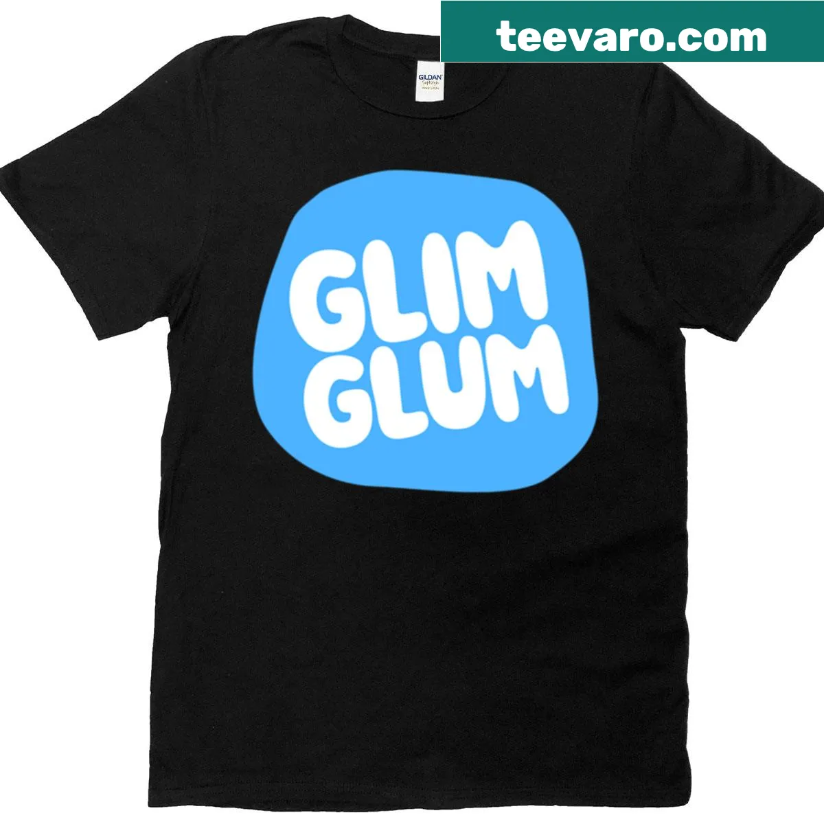 Oversized t-shirt featuring the unique Glimglum logo design. — on a men's t-shirt